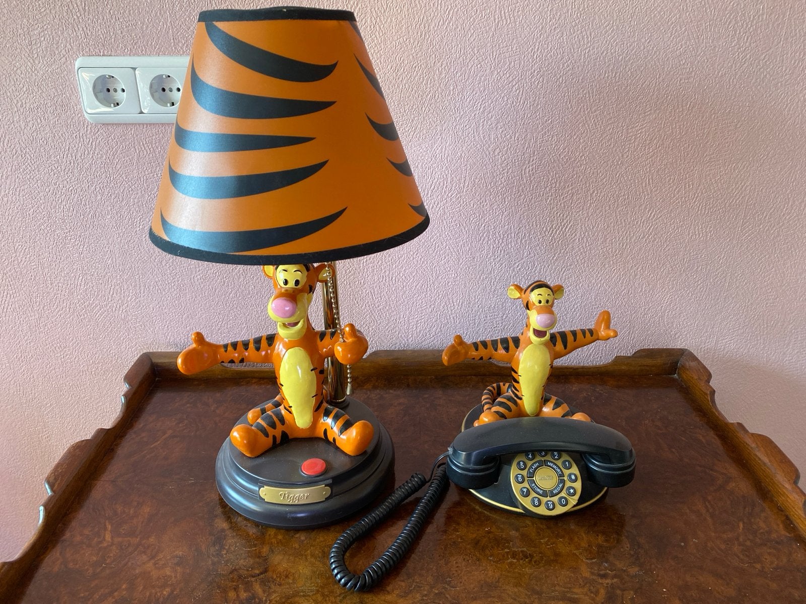 Disney Winnie de Poeh Tijgertje lamp en telefoon set, Ophalen, Winnie de Poeh of vrienden, Zo goed als nieuw, Overige typen