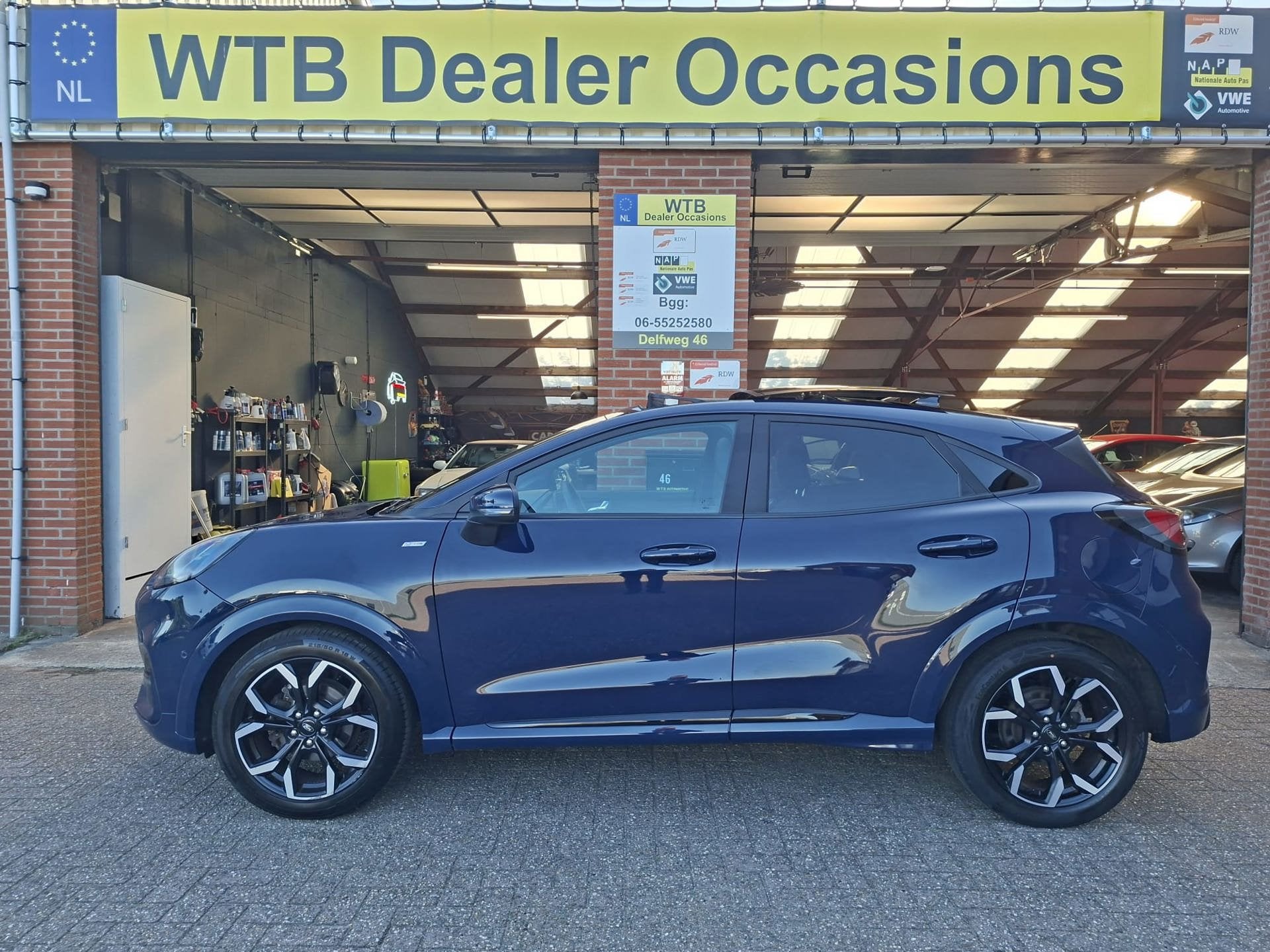 Ford Puma 1.0 EcoBoost Hybrid ST-Line X, Full option, Pano,, Auto's, Ford, Voorwielaandrijving, Blauw, 23 km/l, Origineel Nederlands