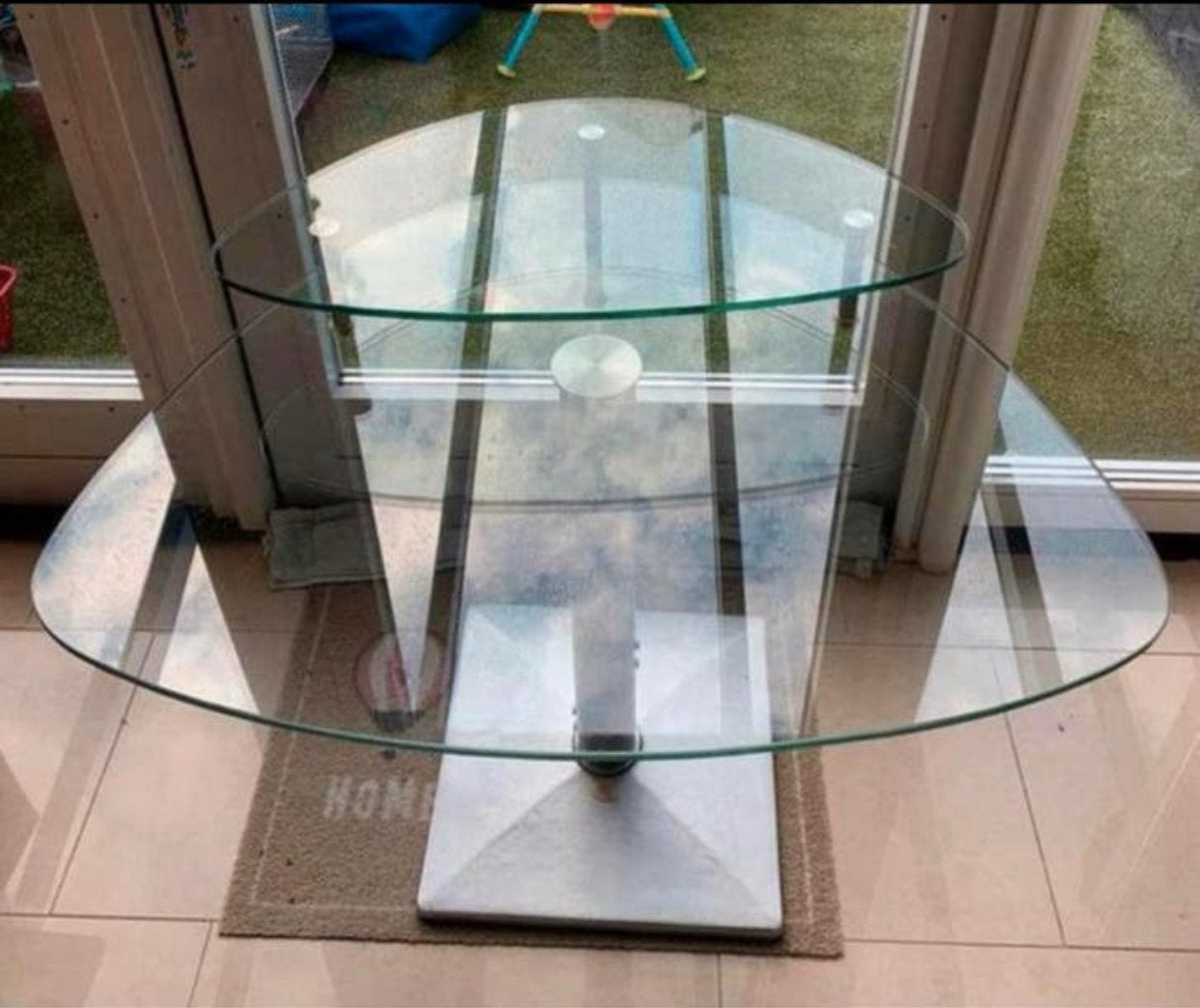Glazen Bureautafel, Huis en Inrichting, Ophalen of Verzenden, Zo goed als nieuw
