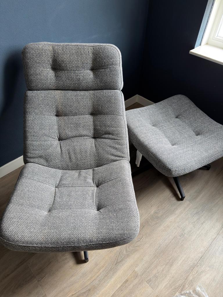 Ikea fauteuil met voetenbank - Zo goed als nieuw, Ophalen, Zo goed als nieuw, Stof, 75 tot 100 cm