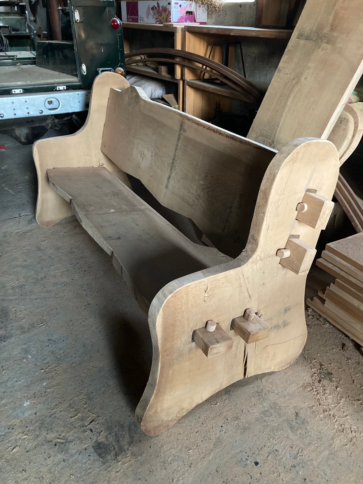 Eiken parkbank, Tuin en Terras, Ophalen, Hout