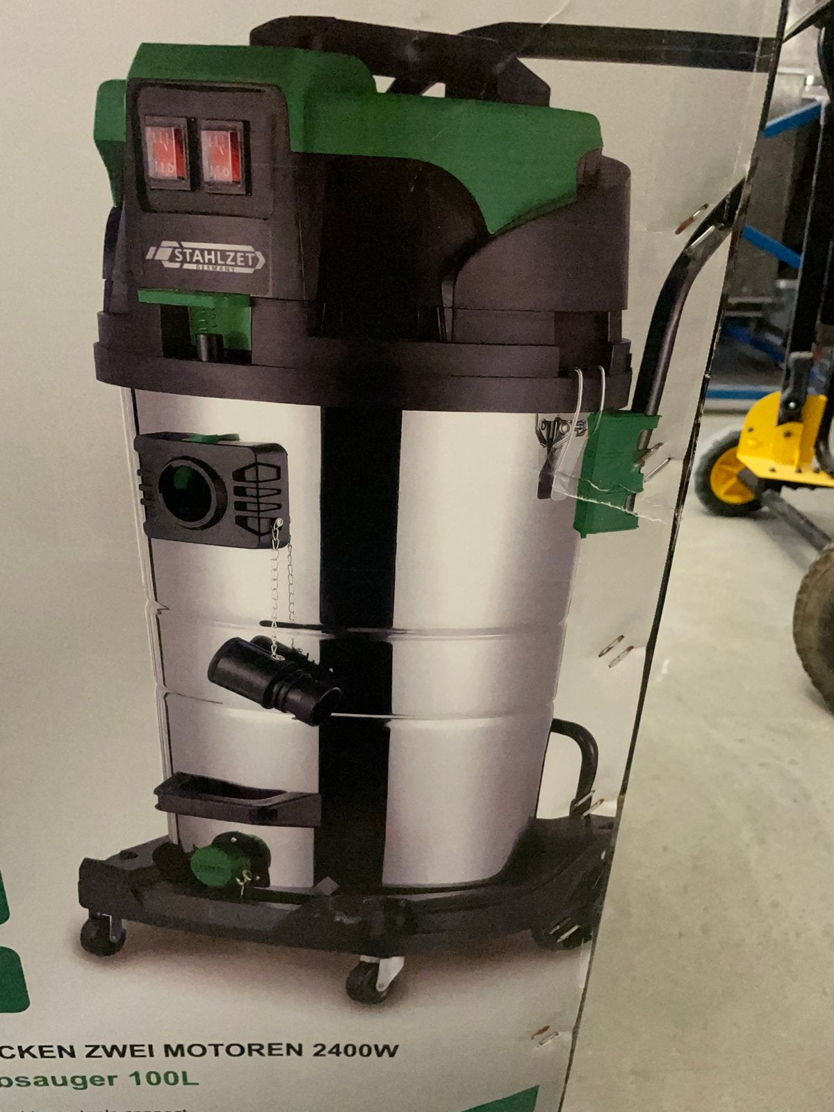 Stahlzet Industriële Stofzuiger 2400W 100L Nat/Droog, Witgoed en Apparatuur, Stofzuigers, Verzenden, Nieuw, Industriële stofzuiger