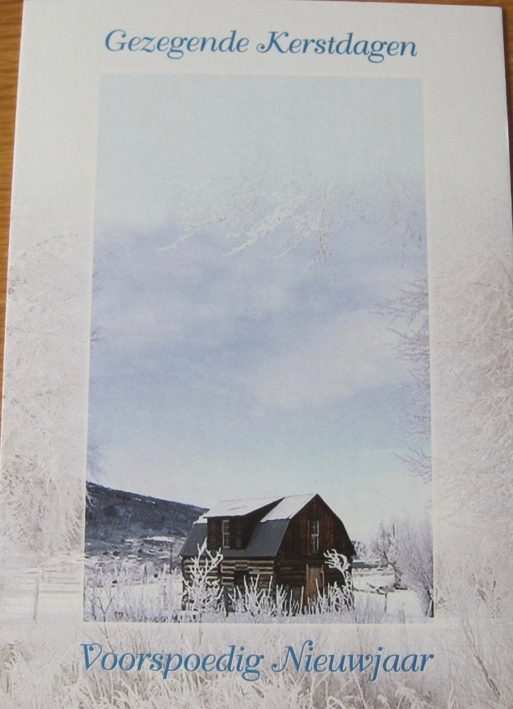 Gezegende kerstdagen - huis in de sneeuw - zes keer - nieuw, Verzenden, 1980 tot heden, Ongelopen, Overige thema's