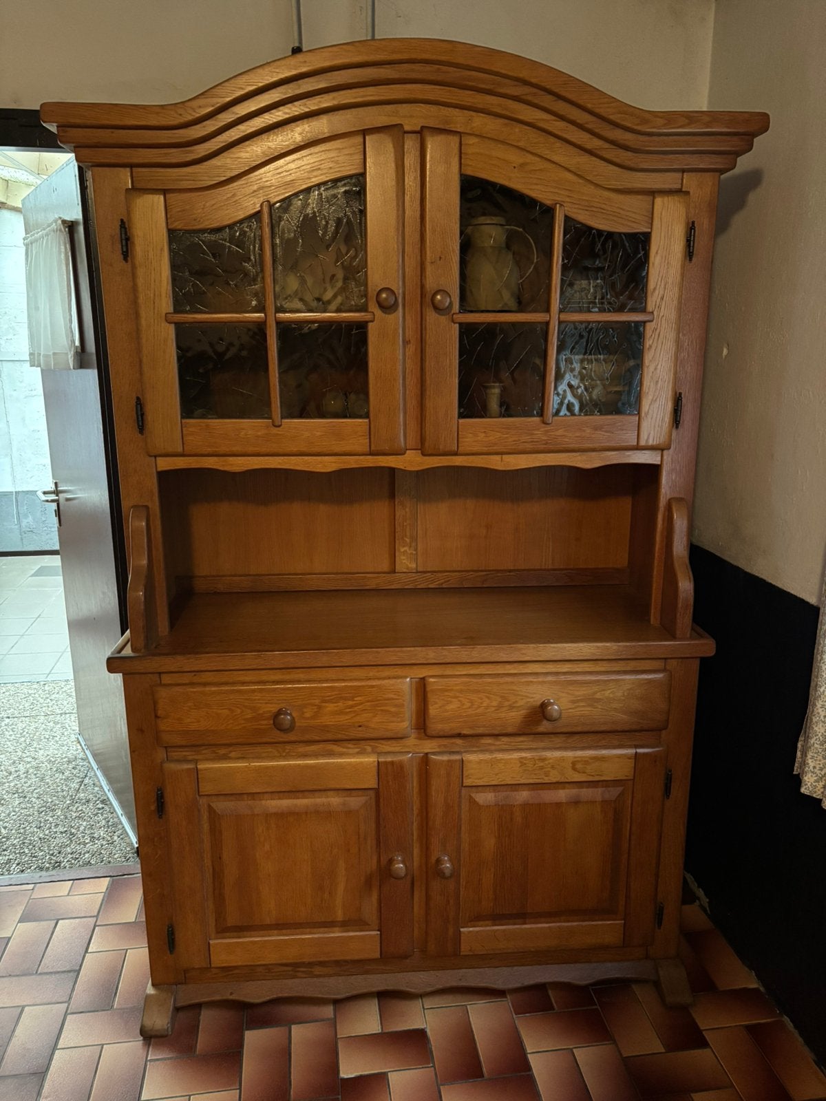 Eiken buffetkast, Ophalen, Gebruikt, 25 tot 50 cm, 200 cm of meer