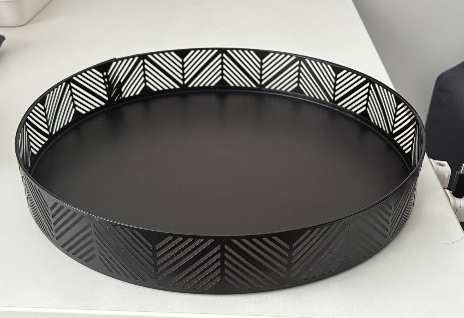 Decorative Black Tray, Huis en Inrichting, Woonaccessoires | Dienbladen, Ophalen, Zo goed als nieuw, Rechthoekig, Hout