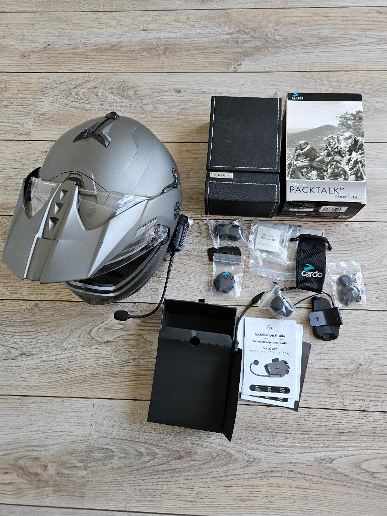 Caberg Tourmax Helm maat L 59-60 + PackTalk twv € 200,00, Motoren, Kleding | Motorhelmen, Systeemhelm, Heren, Ophalen of Verzenden