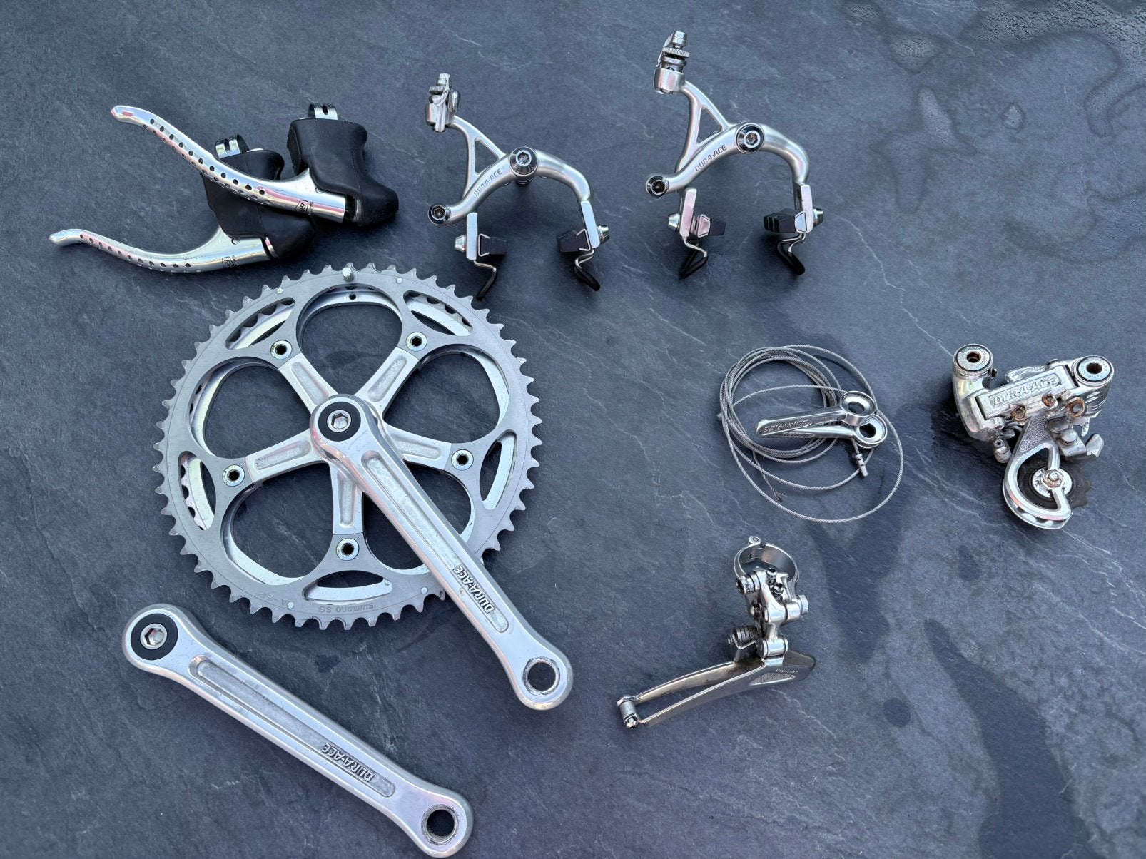 Shimano Dura Ace derailleurs en commandeurs., Ophalen of Verzenden, Racefiets, Stuur