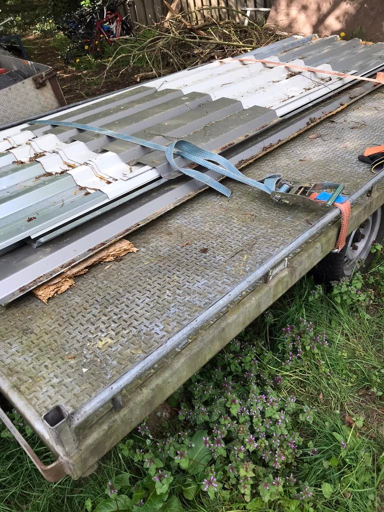 Damwandpiaten, Doe-het-zelf en Verbouw, Dakpannen en Dakbedekking, Ophalen, Gebruikt, Steen of Klei, Zwart