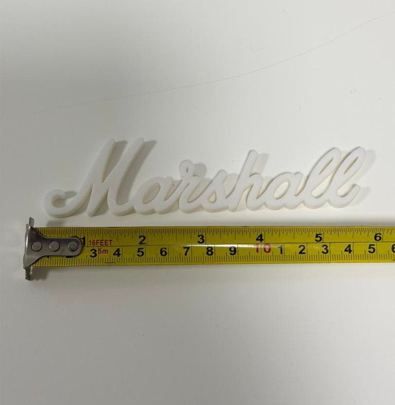 Marshall Logo 3D Embleem Wit 15cm 3D Geprint Nieuw 6” inch, Nieuw, Ophalen of Verzenden, H, H