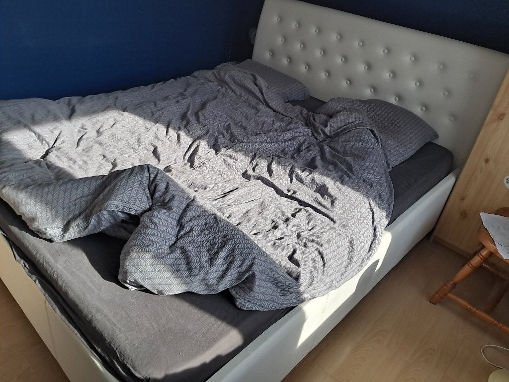 tweepersoons bed   tweepersoonsbed, Ophalen, Gebruikt, Wit, Tweepersoons