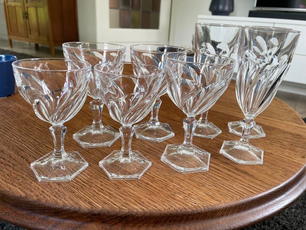 30 Vintage Cristal d'Arques Durand glazen, Antiek en Kunst, Ophalen