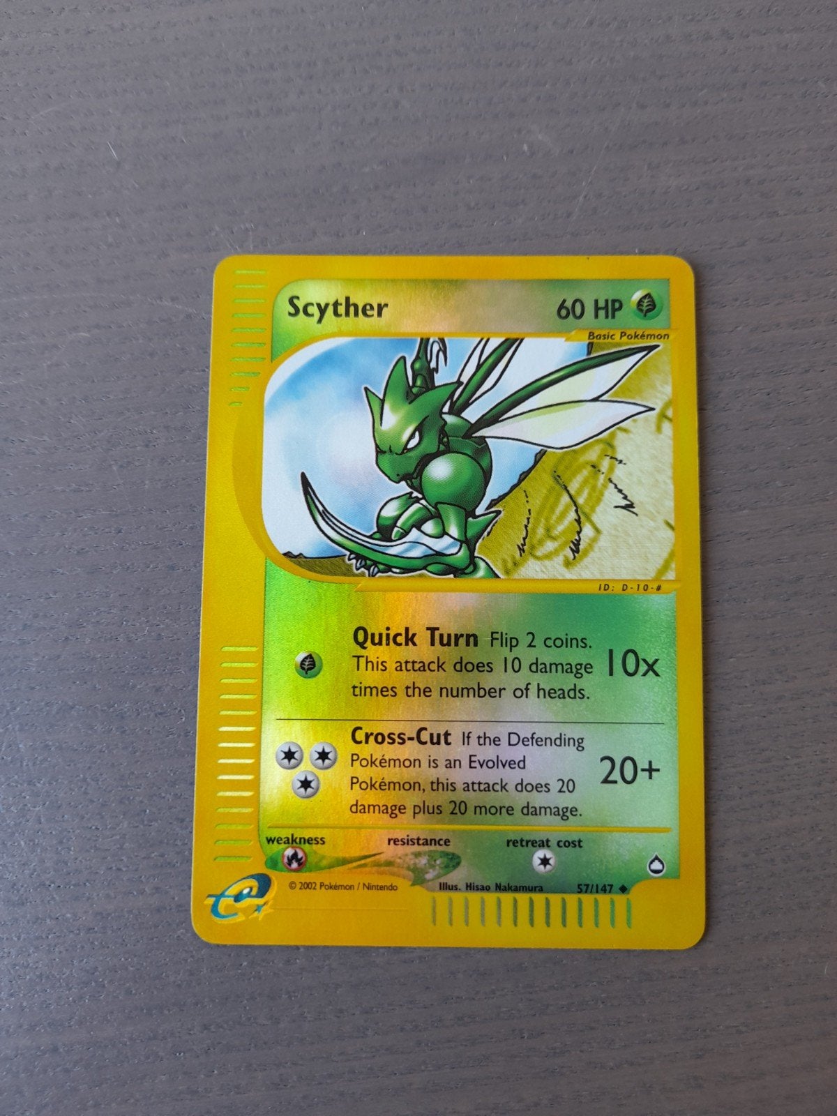 Aquapolis 57/147 scyther reverse, Ophalen of Verzenden, Gebruikt, Losse kaart, Foil