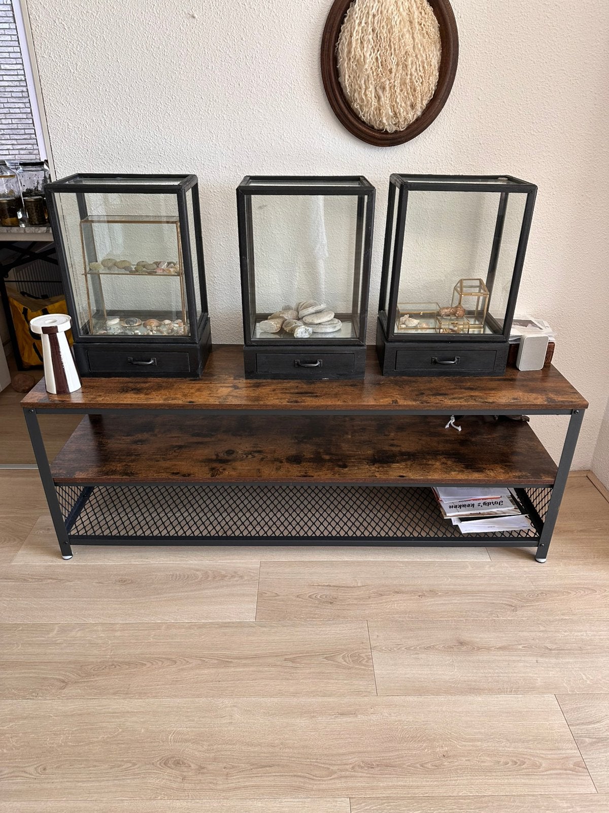 Dressoir industrieel hout  tv meubel, Huis en Inrichting, Kasten | Dressoirs, Ophalen, 100 tot 150 cm, Zo goed als nieuw, Metaal