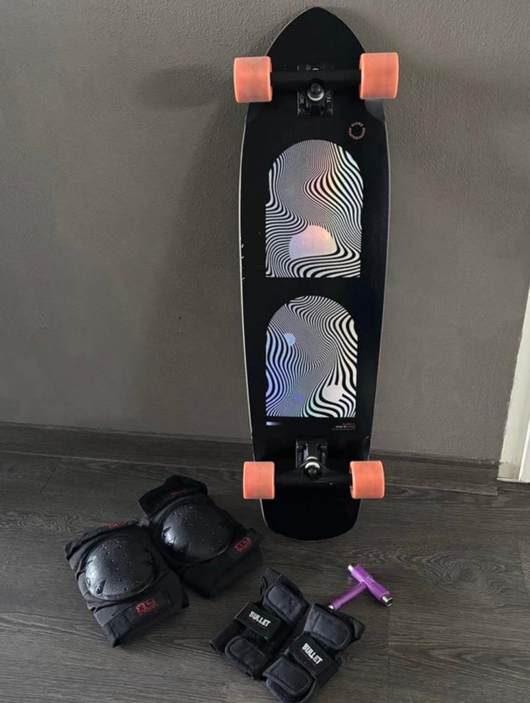 Globe blazer XL black/orange longboard (36,25 inch) set!, Ophalen of Verzenden, Zo goed als nieuw, Longboard
