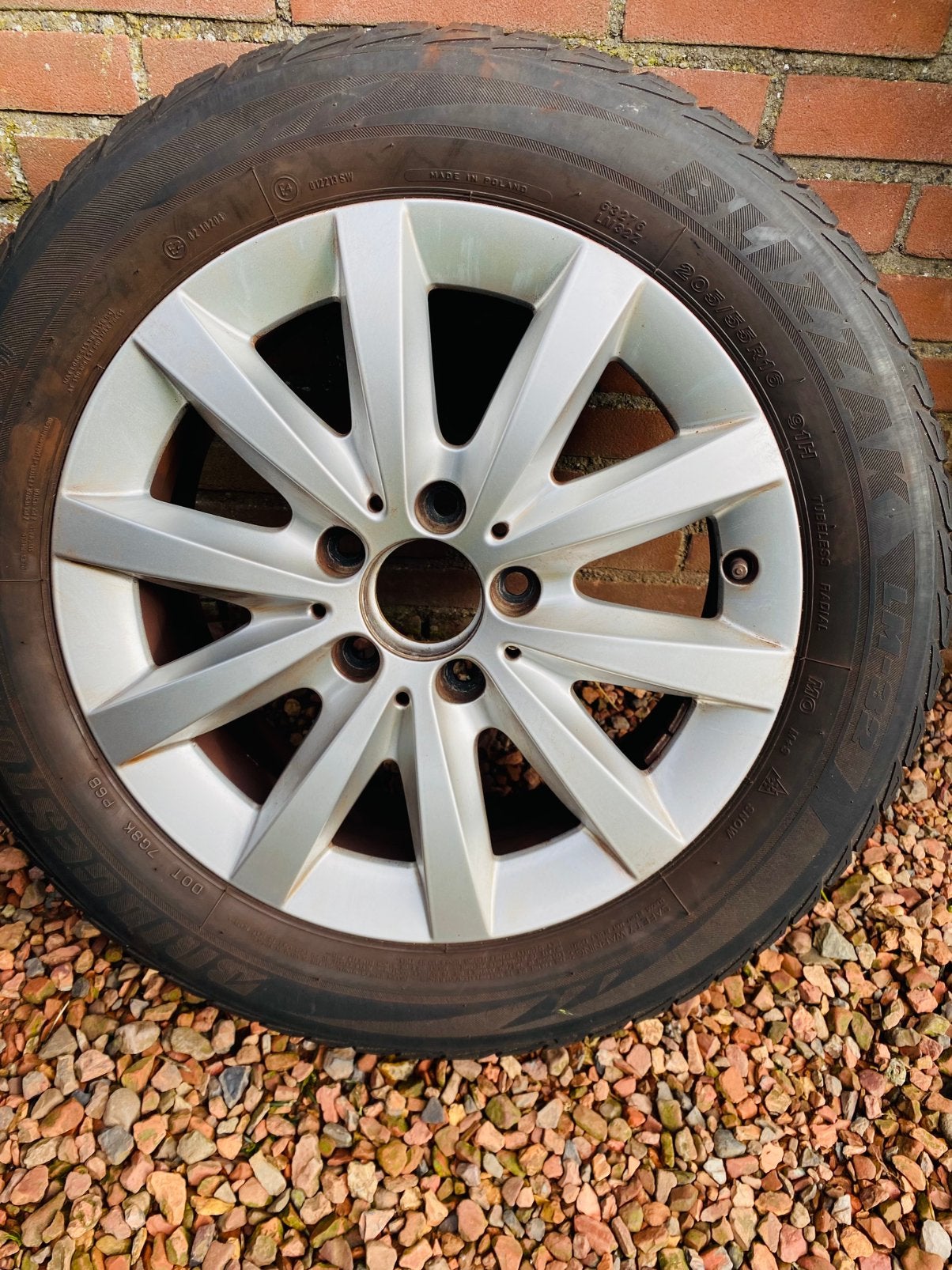 Te koop 4 winterbanden mercedes lichtmetalen velgen 16 inch, Ophalen, Gebruikt