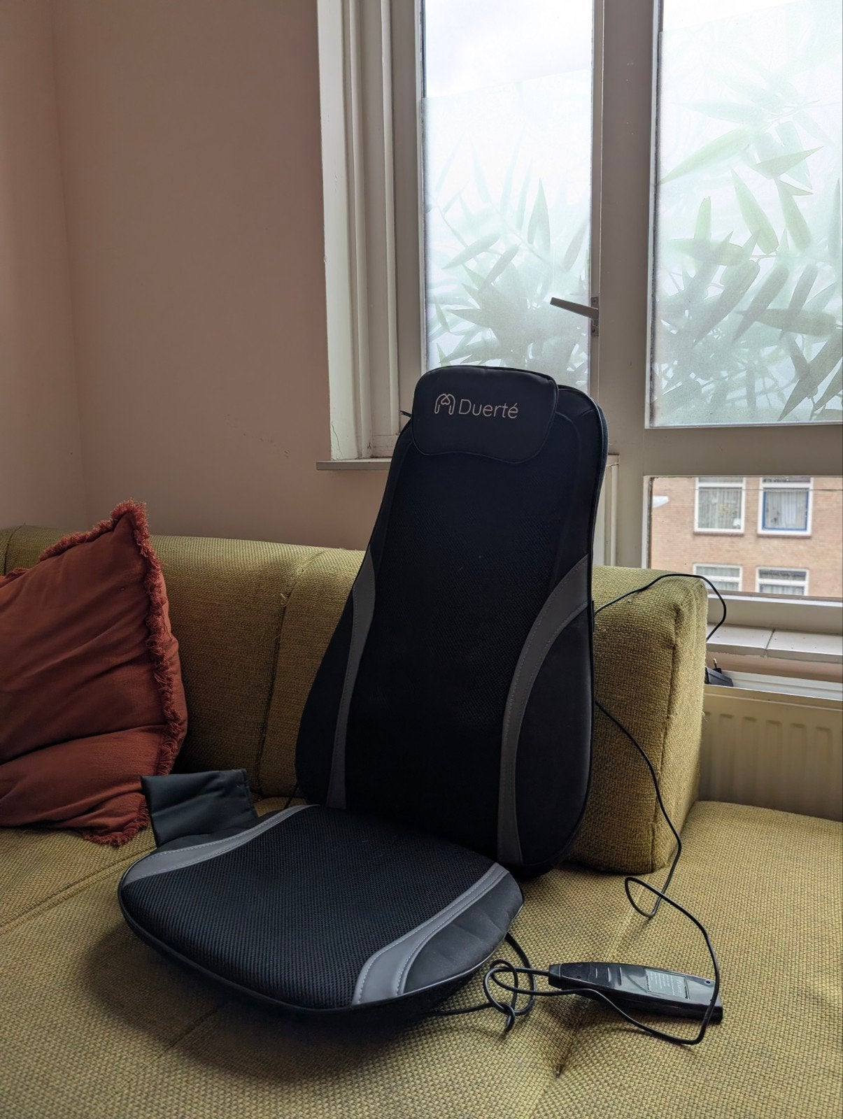 Duerté Massagestoel Kussen met Warmtefunctie, Sport en Fitness, Ophalen of Verzenden, Zo goed als nieuw, Massagestoel of Kussen