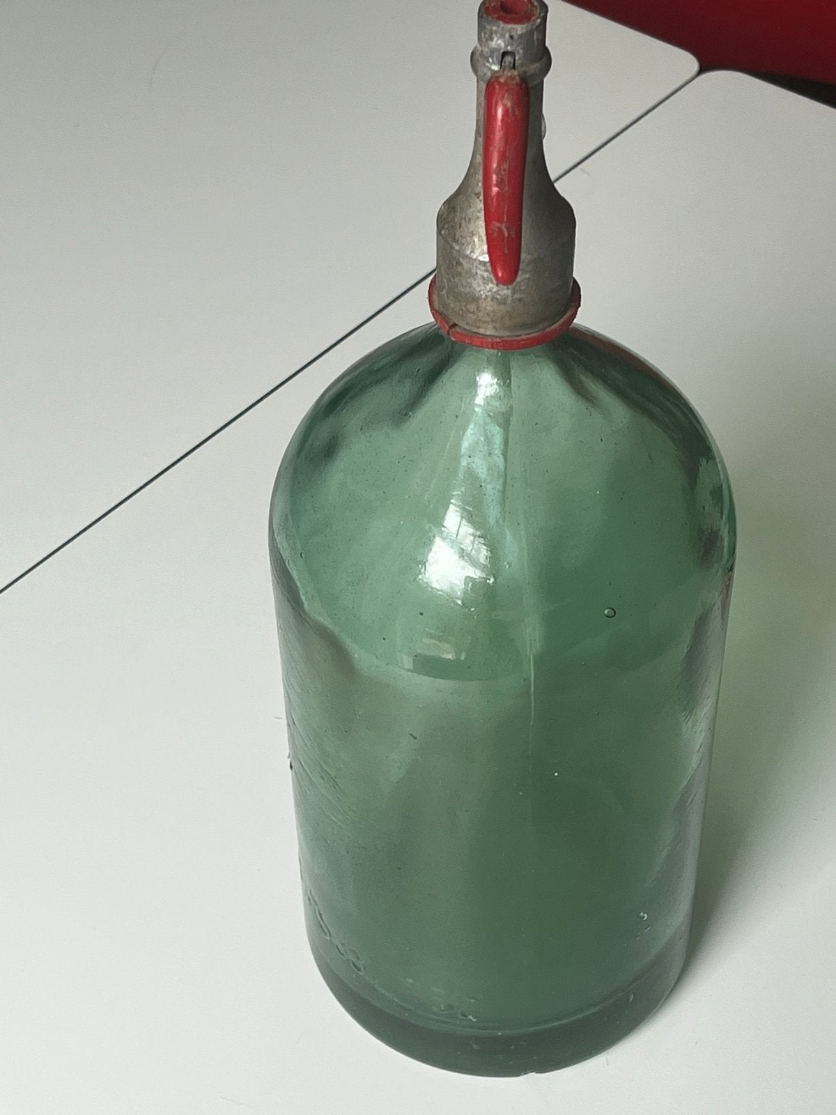 Vintage Groene Glazen Siflesfles - Decoratie, Ophalen