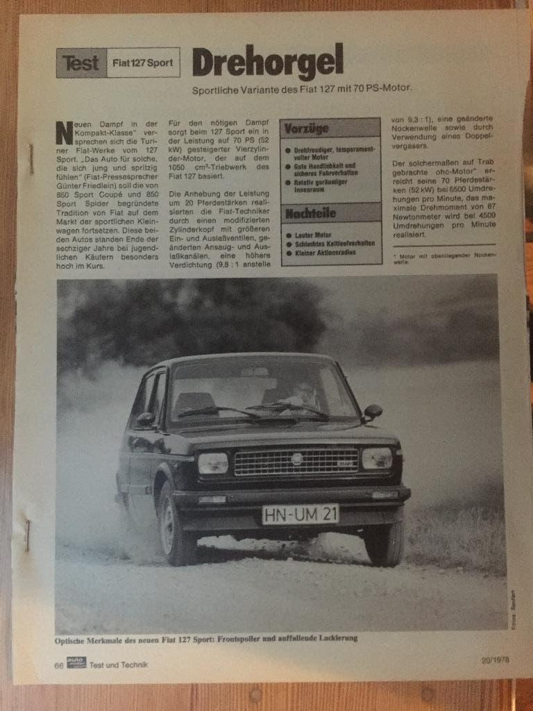 Test van Fiat 127 Sport uit AMS 1978, Ophalen of Verzenden, Gelezen, Overige merken