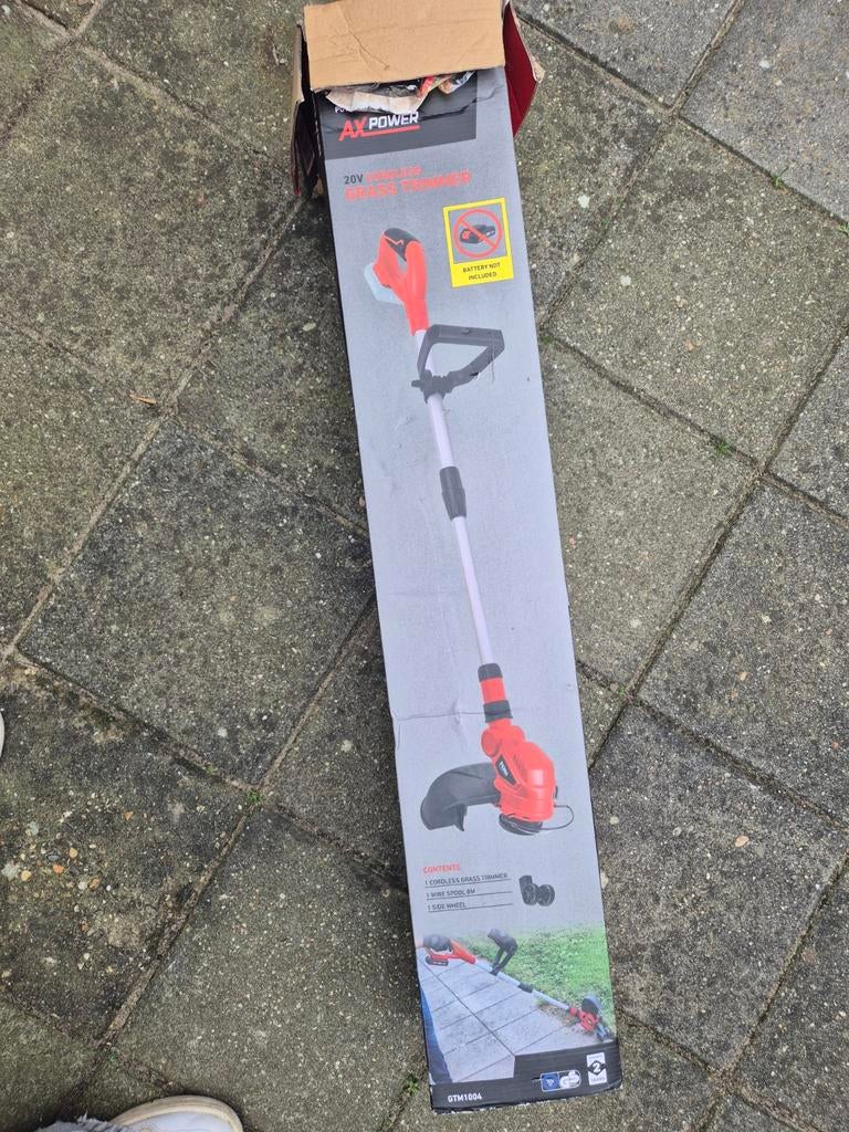AX Power 20V Accu Grastrimmer - Slechts 2x gebruikt!, Ophalen of Verzenden