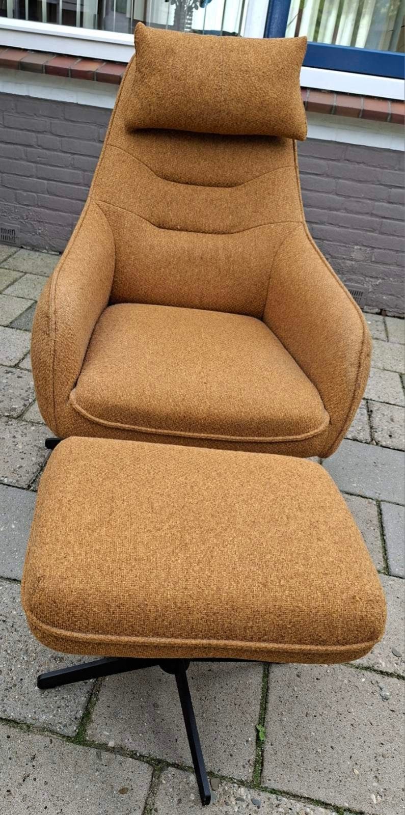 Fijne XOOON Draaistaoel met Hocker Zgan, Ophalen, Zo goed als nieuw, Grijs, Eén