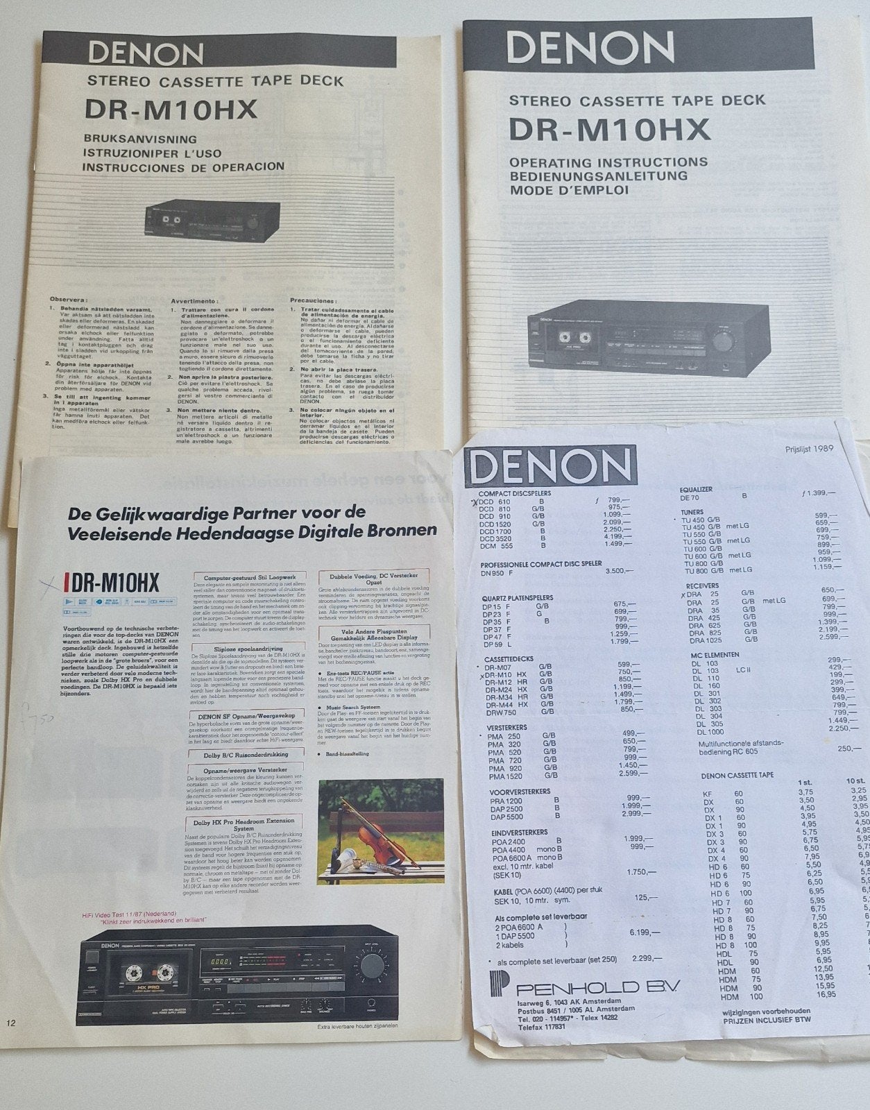 Gebruiksaanwijzing denon DR-M10HX, Audio, Tv en Foto, Cassettedecks, Ophalen of Verzenden, Denon