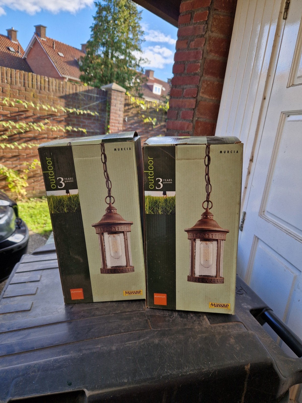 2x Massive Murcia buitenlampen E27,aluminium, IP44, Metaal, Overige merken, Waterbestendig, Nieuw