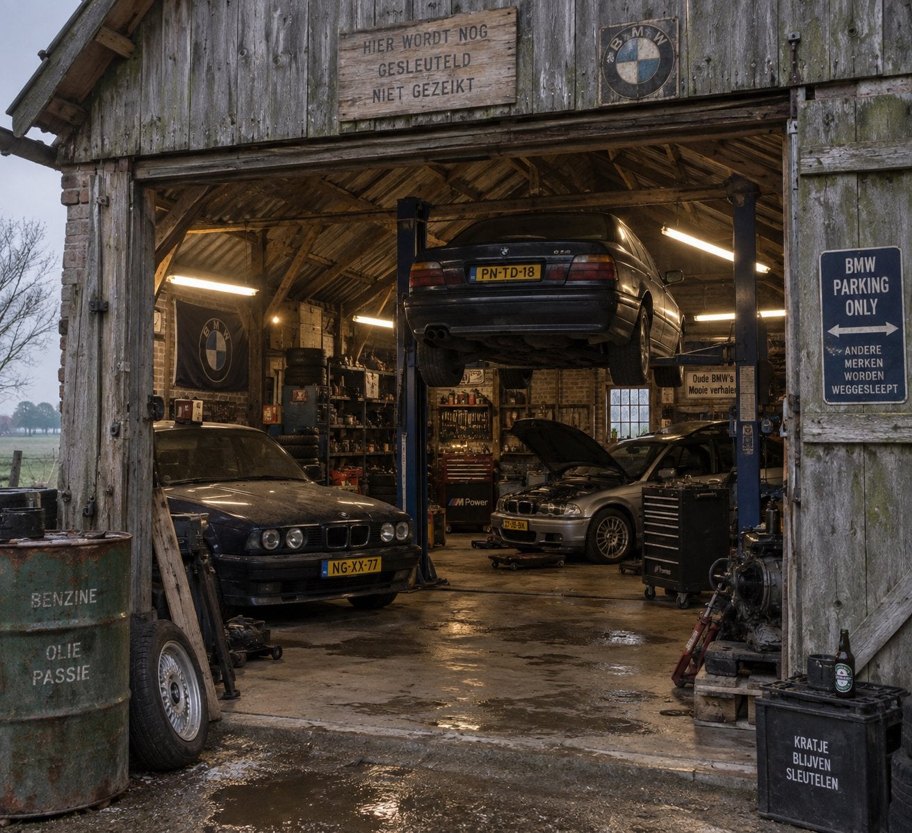 Gezocht: kleine loods, schuur of garage voor auto hobby!