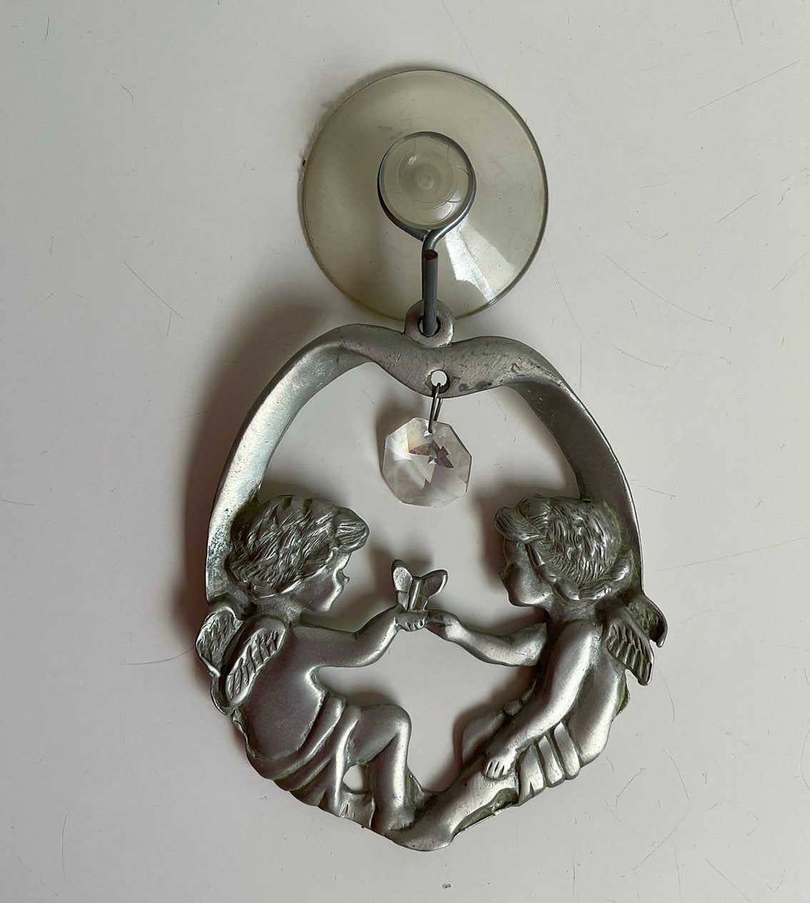 Metalen raamhanger met engeltjes, Vintage, Ophalen of Verzenden, Zo goed als nieuw, Metaal