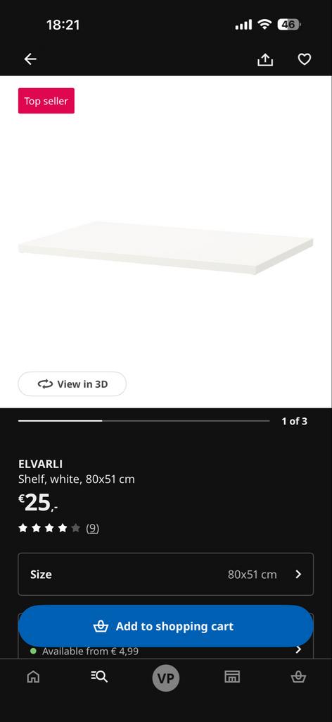 ELVARLI Plank., Ophalen, Zo goed als nieuw