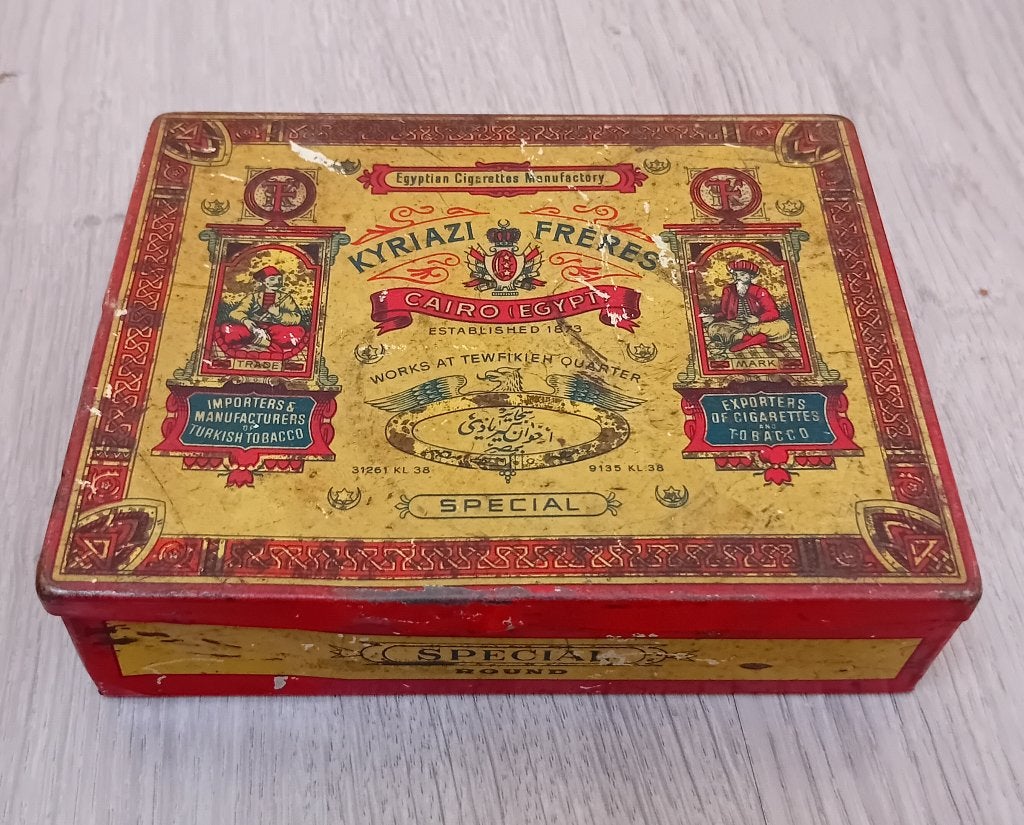 kyriazi freres cigarette blik (egypt), Verzamelen, Blikken, Verzenden, Overige