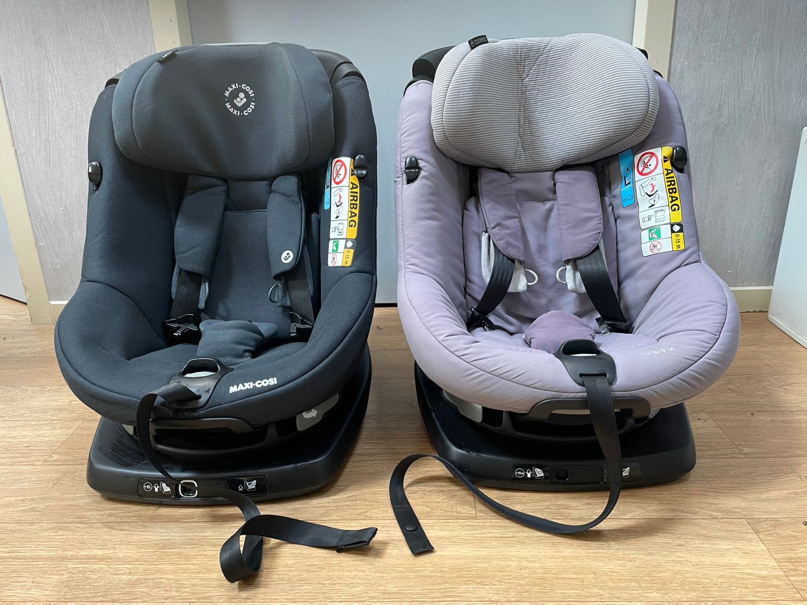 2x Maxi Cosi Axissfix draaibare autostoeltjes. Schoon + hoes, Kinderen en Baby's, Autostoeltjes, Ophalen, Verstelbare rugleuning