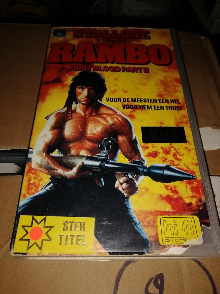 VHS ex-rental - Rambo First Blood Part II, Cd's en Dvd's, VHS | Film, Vanaf 16 jaar, Ophalen of Verzenden, Gebruikt, Horror