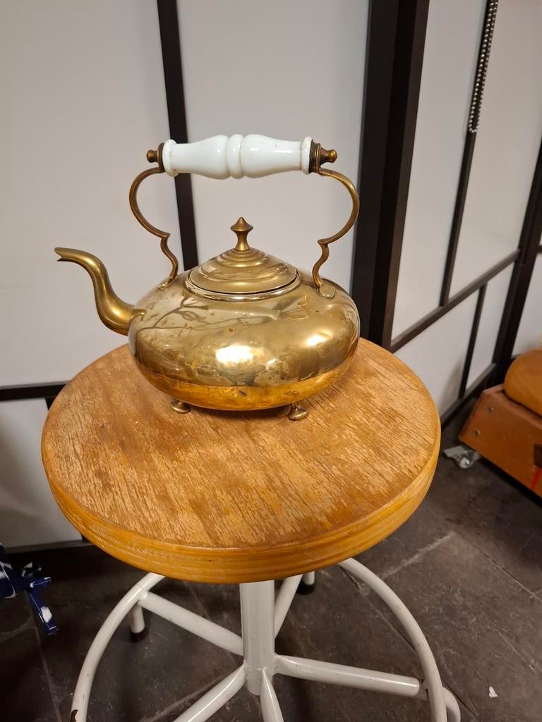 Antieke koperen theepot, Antiek en Kunst, Antiek | Koper en Brons, Ophalen of Verzenden