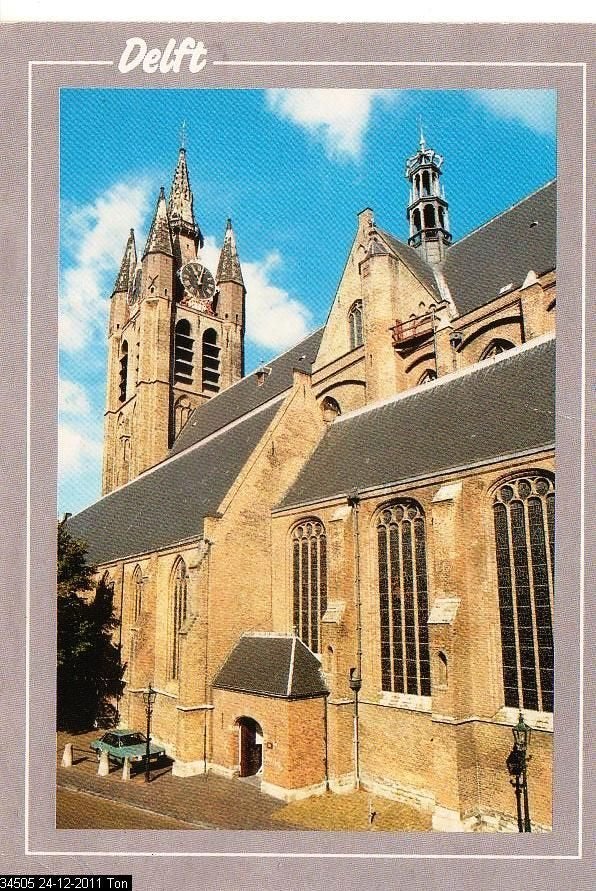 Ansichtkaart 	Delft	Oude Kerk	Oude Jan, Verzenden, 1960 tot 1980, Gelopen, Zuid-Holland