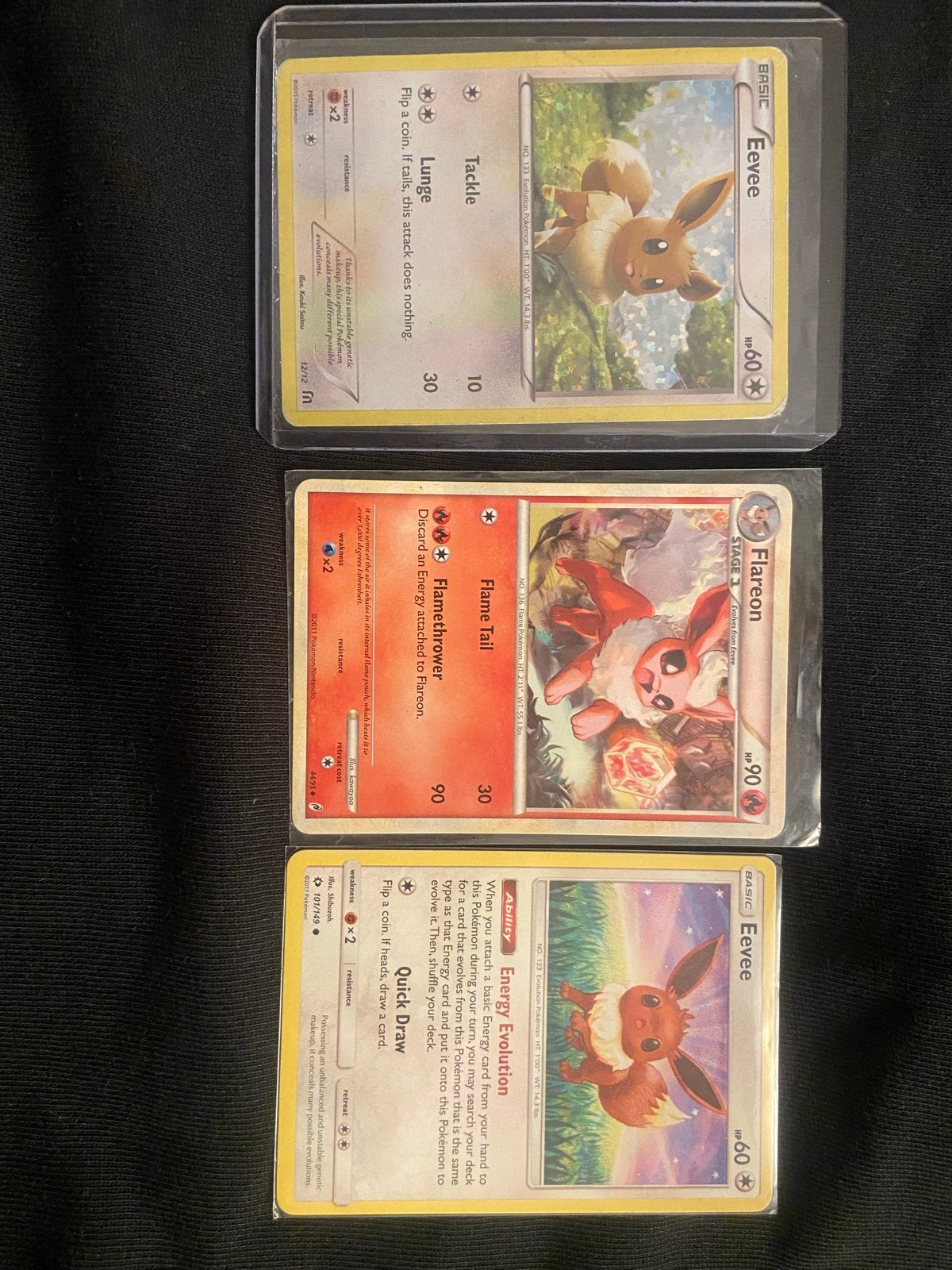 Pokémon Kaarten: Eevee en Flareon Collectie, Ophalen of Verzenden, Gebruikt, Meerdere kaarten