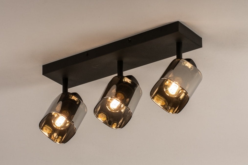 spots rookglas 38cm hoekbank tafel keuken bed plafondlamp, Ophalen of Verzenden, Nieuw