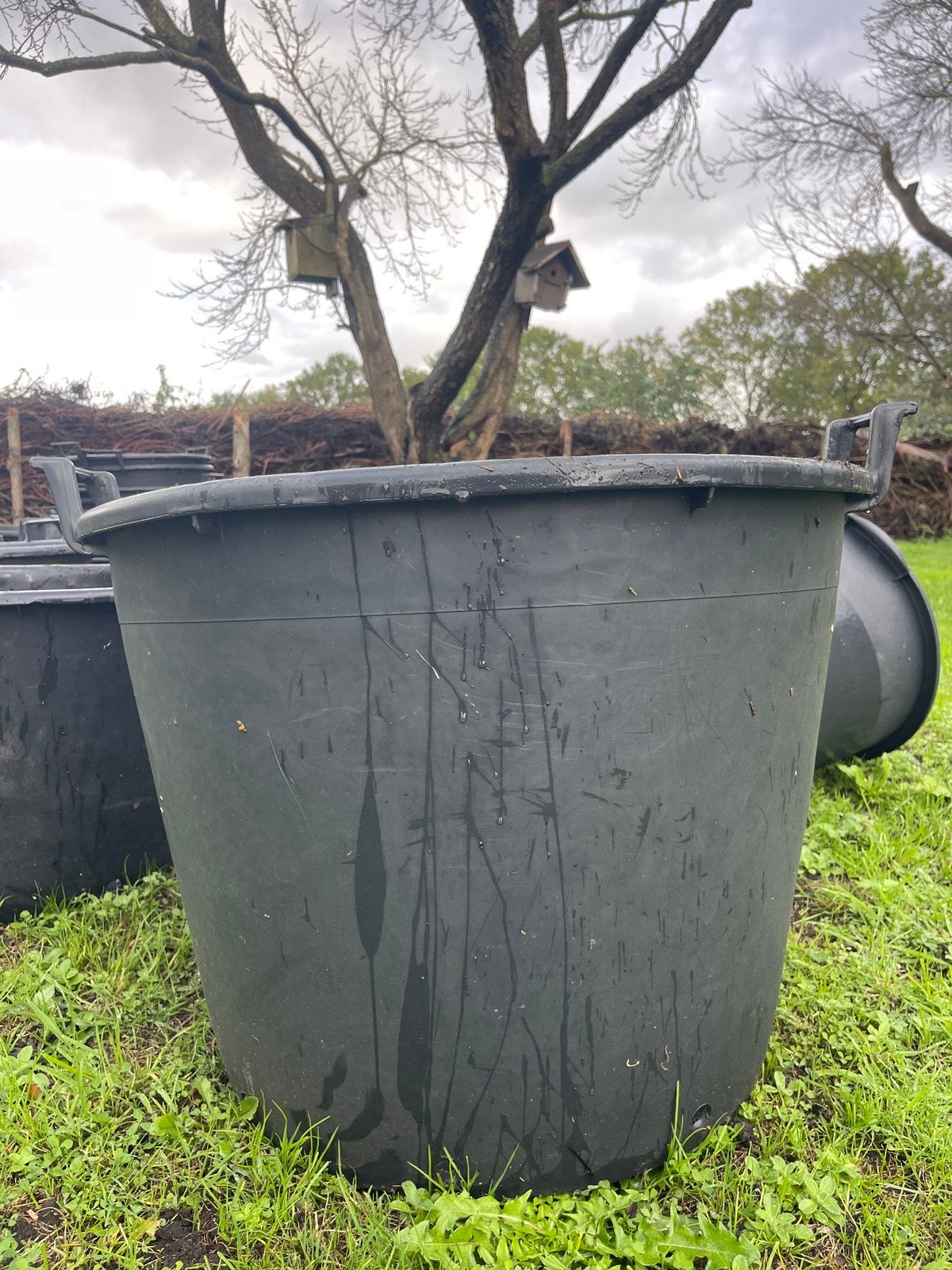 110 liter Grote boomkuip plantenbak kuip met handvaten., Ophalen, Gebruikt, Rond, Kunststof