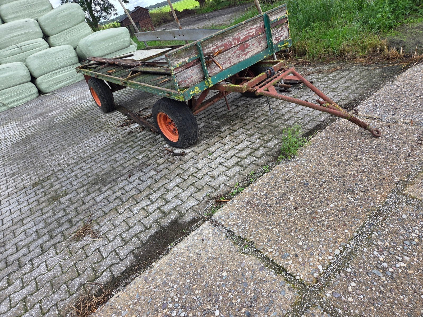 Oude platte wagen - Ideaal voor opknap of onderdelen, Ophalen