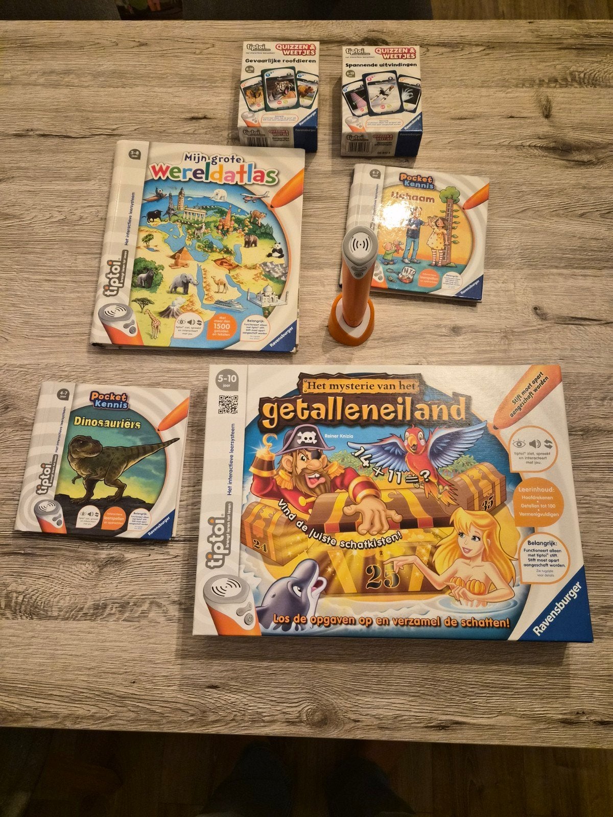 Tiptoi Starterset met Stift en Diverse Boeken/Spellen, Ophalen of Verzenden, Zo goed als nieuw, Taal en Lezen, Met geluid
