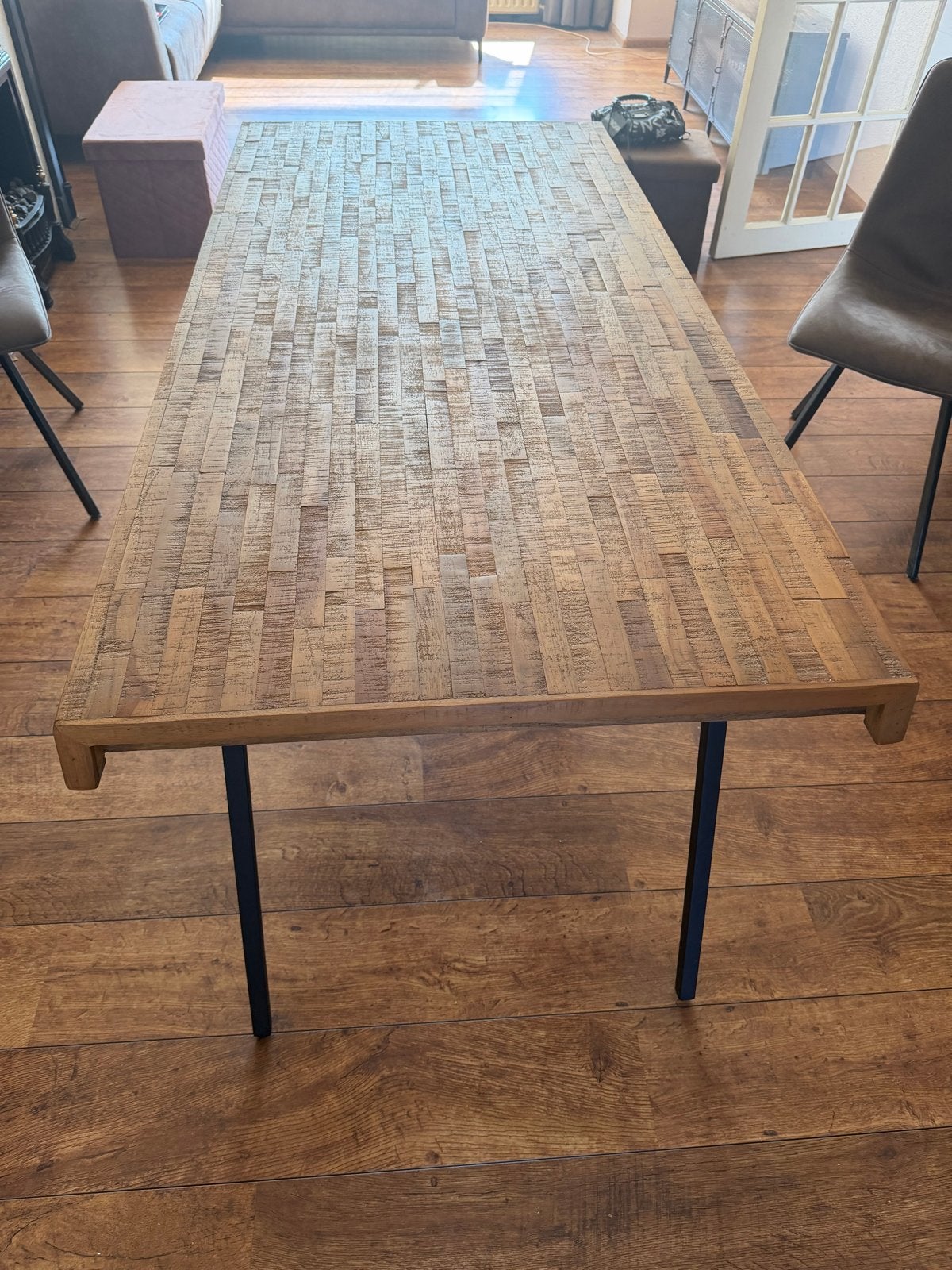 Eetkamertafel mango hout 160x70x75 cm, Huis en Inrichting, Tafels | Eettafels, Gebruikt, 150 tot 200 cm, Vier personen, Rechthoekig
