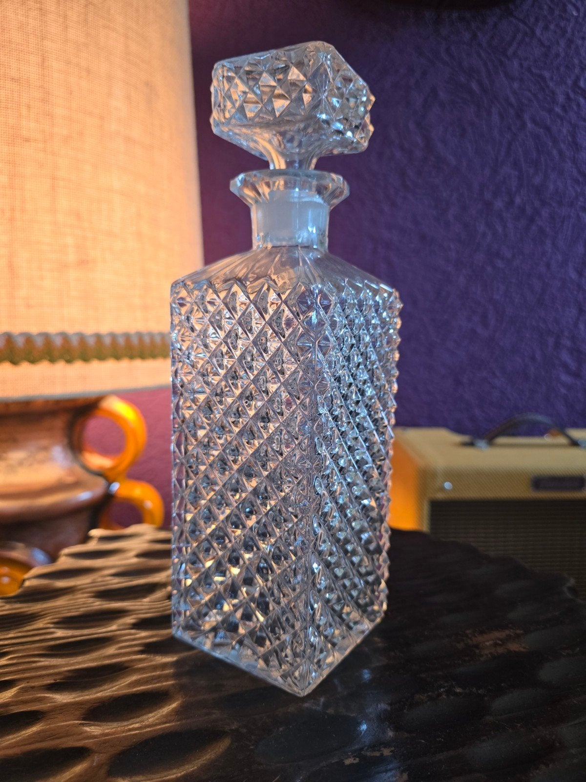Vintage Geslepen kristal Glazen Karaf, Antiek en Kunst, Antiek | Glas en Kristal, Ophalen of Verzenden