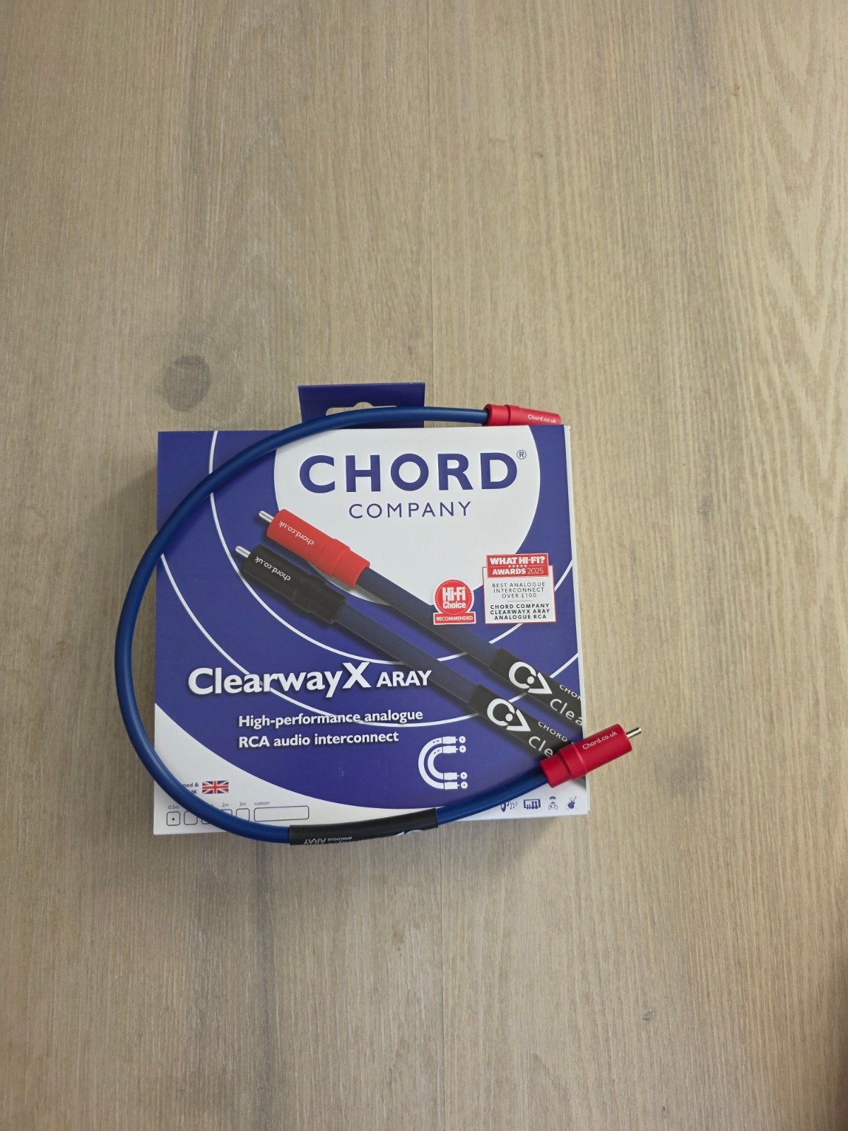 1x Chord Company ClearwayX ARAY RCA kabel 0.5 meter, Ophalen of Verzenden, Zo goed als nieuw, Minder dan 2 meter, Interlink-kabel