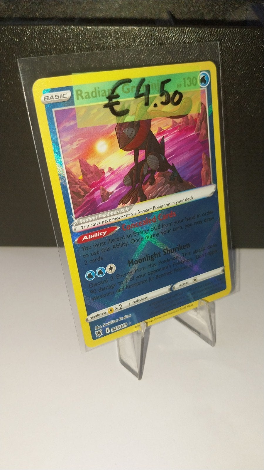 Radiant Greninja 046/189 Astral Radiance, Ophalen of Verzenden, Zo goed als nieuw, Losse kaart, Foil