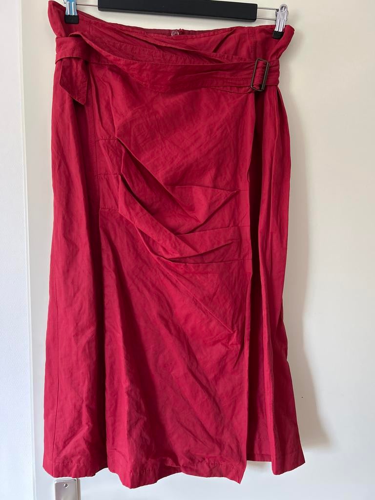 Rode rok met overslag van HBX for women, maat 42, Maat 42/44 (L), Ophalen of Verzenden, Zo goed als nieuw, Knielengte