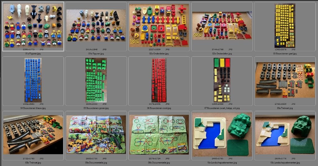 Partij vintage LEGO DUPLO incl. elektr. treinset veel rails, Ophalen of Verzenden, Gebruikt, Duplo