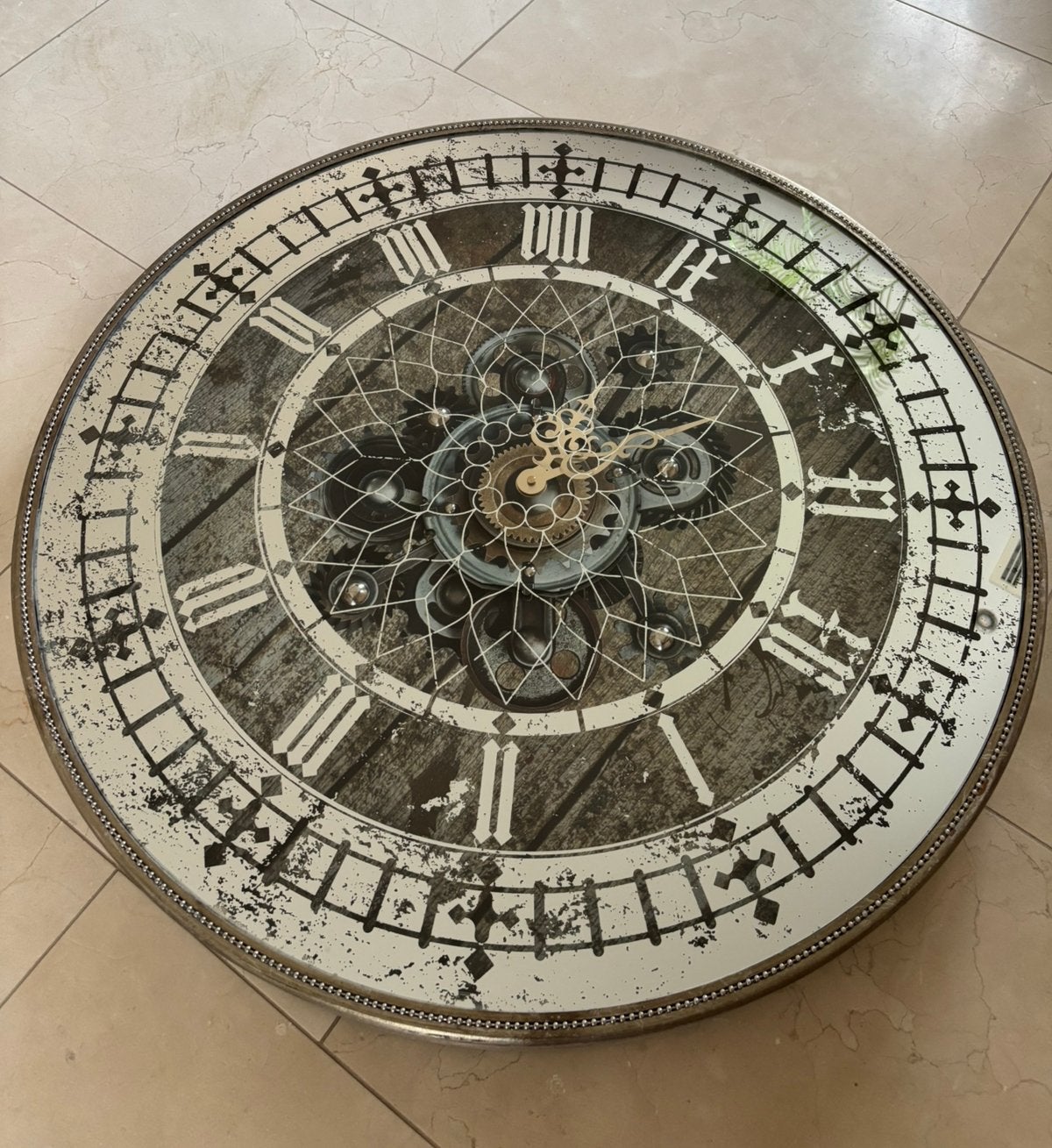 Prachtige grote wandklok, dm 80cm, Wandklok, Zichtbaar uurwerk, Analoog, Ophalen of Verzenden