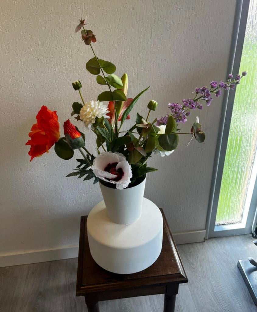 Veldbloemen kunstbloemen boeket oranje lila nieuw, Ophalen of Verzenden, Zo goed als nieuw