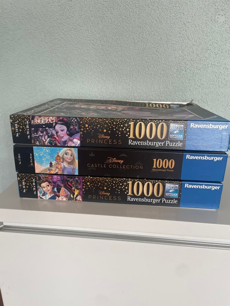 Disney Prinsessen Ravensburger Puzzels 1000 stukjes (3x), Ophalen, Meer dan 50 stukjes, Zo goed als nieuw, 6 jaar of ouder