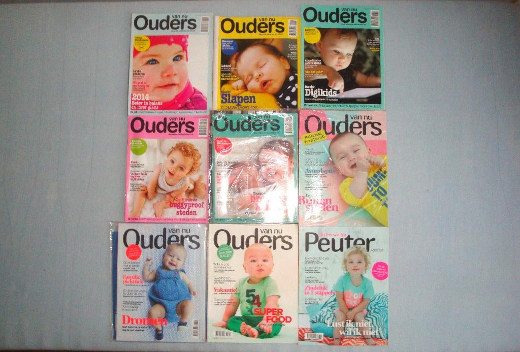 Acht keer tijdschrift Ouders van Nu + Peuter Special 2014, Boeken, Ophalen of Verzenden, Gelezen, Damesbladen