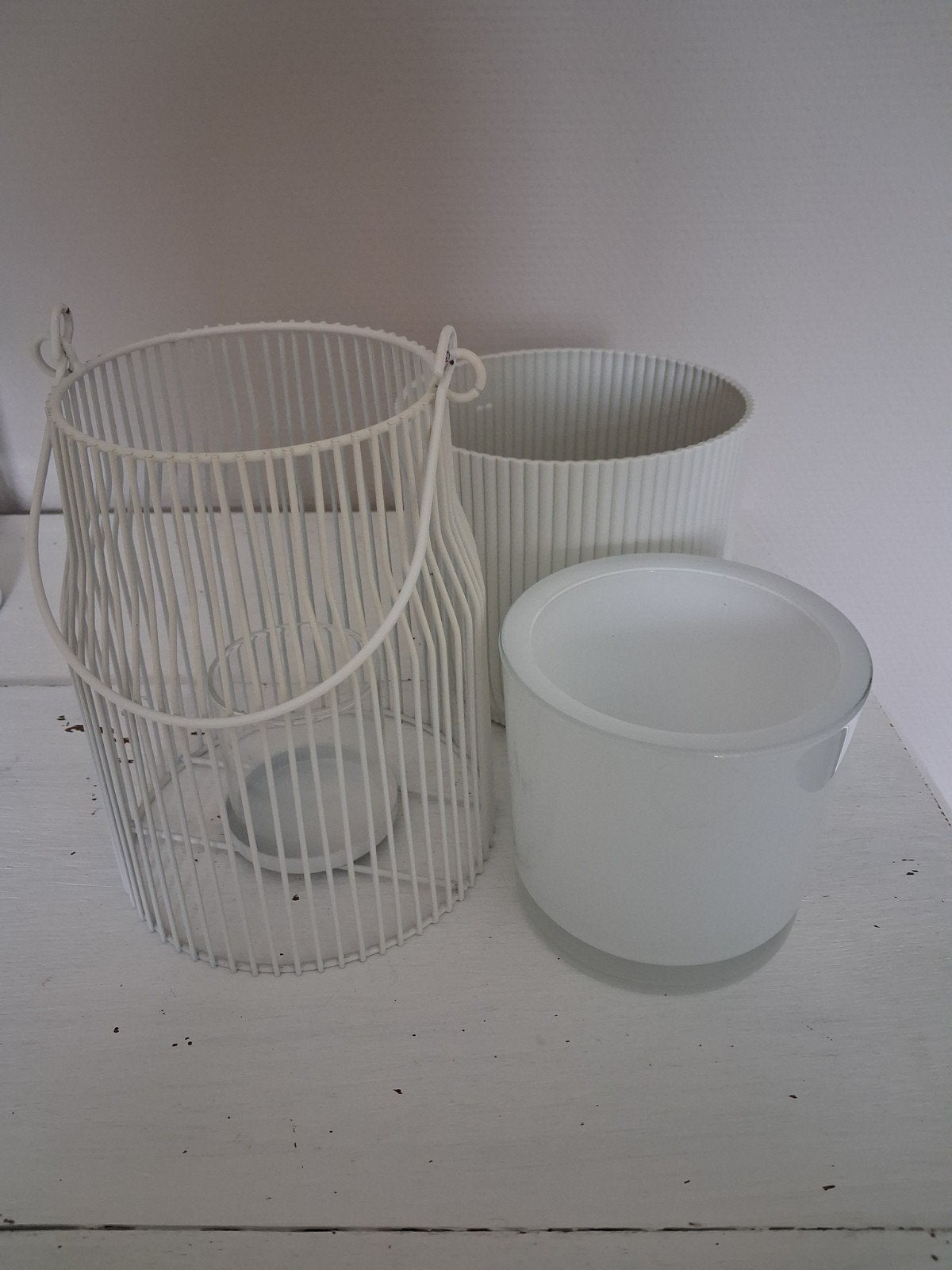 Nieuwe Woondecoratie Wit , Bloempot glas & Elho / windlicht, Ophalen of Verzenden, Nieuw